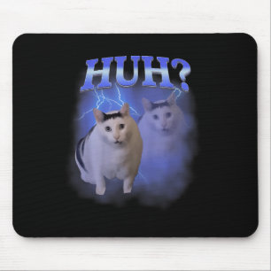 Huh Silly Cat Meme Funny Oddly Bootleg Specific Da Mouse Mat