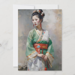 Hui Chinese Woman D Portrait Holiday Card