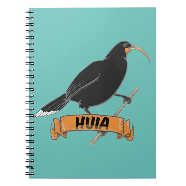 Huia New Zealand Bird Notebook (Front)