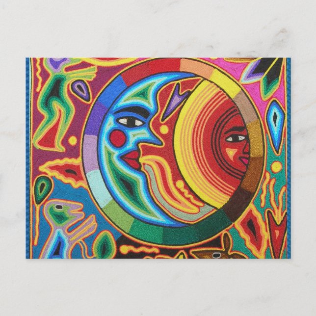 Huichol String Art from Mexico Postcard (Front)