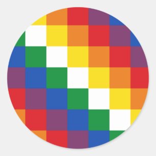 Huipala/Wipala Flag. Andean Qulla Suyu. Bolivia Classic Round Sticker