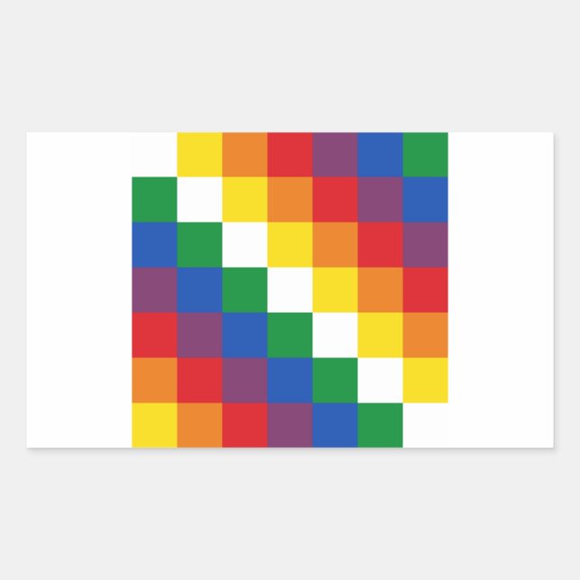 Huipala/Wipala Flag. Andean Qulla Suyu. Bolivia Rectangular Sticker (Front)