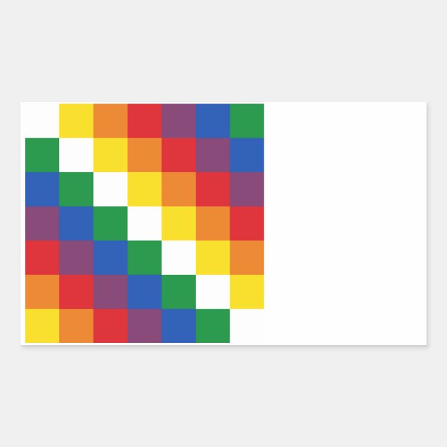 Huipala/Wipala Flag. Andean Qulla Suyu. Bolivia Rectangular Sticker (Front)