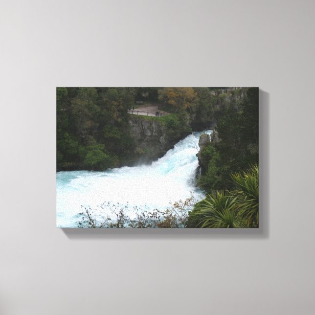 Huka Falls near Lake Taupo New Zealand Canvas Print (Front)