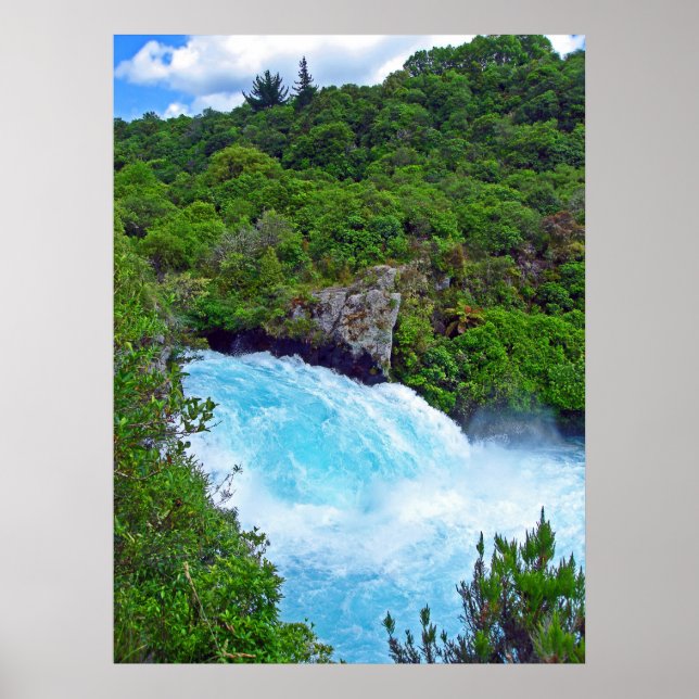 Huka Falls on the Waikato River, New Zealand Poster (Front)