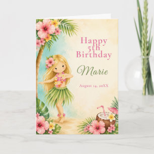 Hula Birthday Party Card