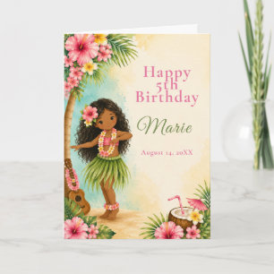 Hula Birthday Party Card