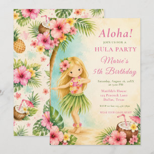 Hula Birthday Party Invitation