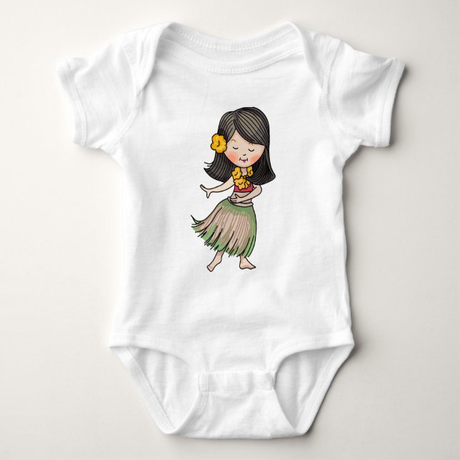 Hula Dancer Baby Bodysuit (Front)