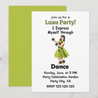 Hula Dancer Girl Expressing Dance Luau Party