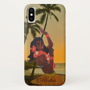 Hula Dancer on Hawaiian Beach iPhone X Case