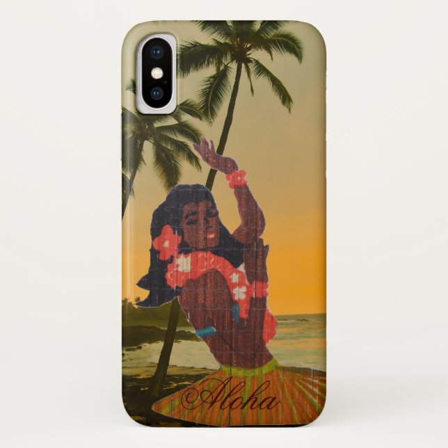 Hula Dancer on Hawaiian Beach Case-Mate iPhone Case (Back)