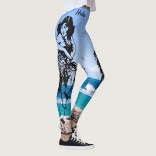 Hula Dancer Original Art Workout Leggings