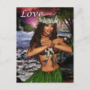 Hula Dancer Postcard