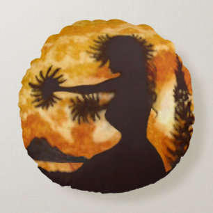 Hula Dancer Round Cushion