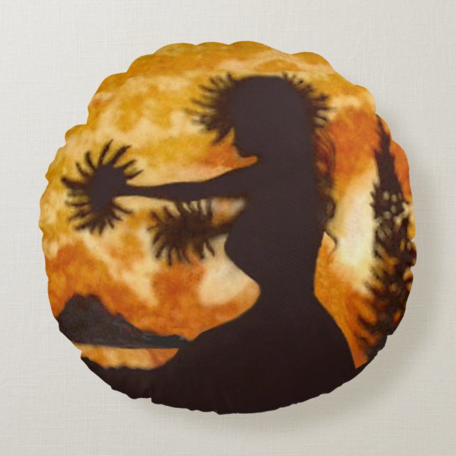 Hula Dancer  Round Cushion (Front)