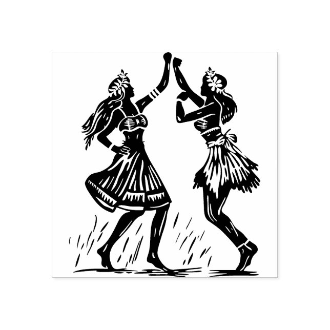 Hula Dancer Rubber Stamp   (Imprint)
