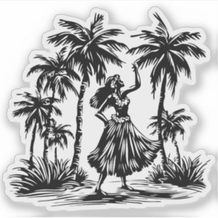 Hula Dancer vinyl sticker