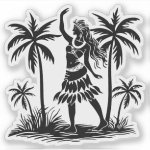 Hula Dancer vinyl sticker