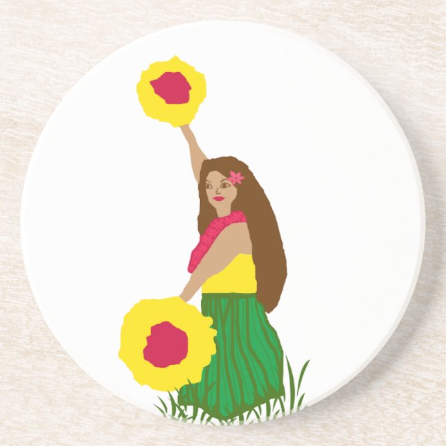 Hula Dancer with her Uli uli coaster (Front)