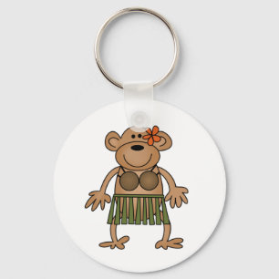 Hula Dancing Monkey Key Ring