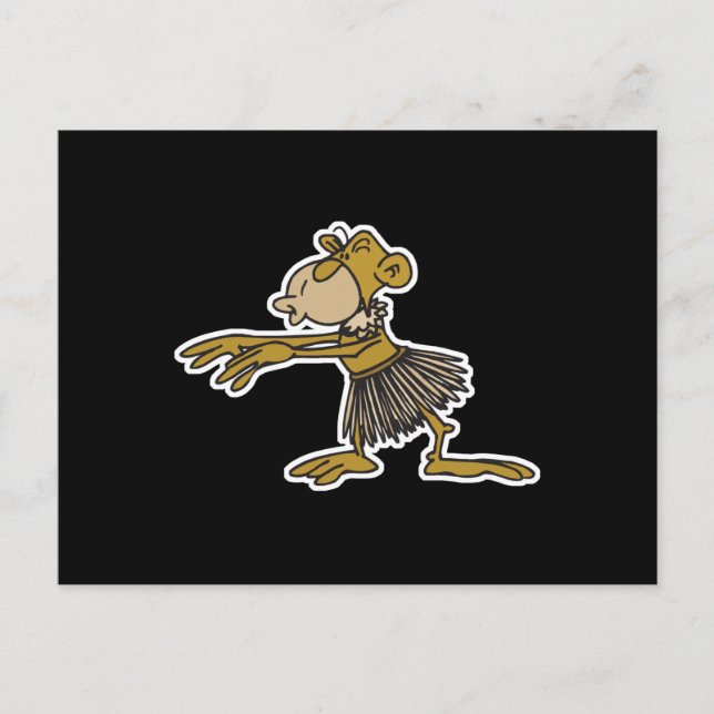 hula dancing monkey postcard (Front)