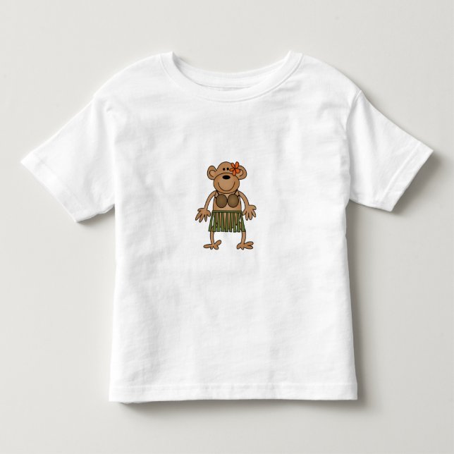 Hula Dancing Monkey Toddler T-Shirt (Front)
