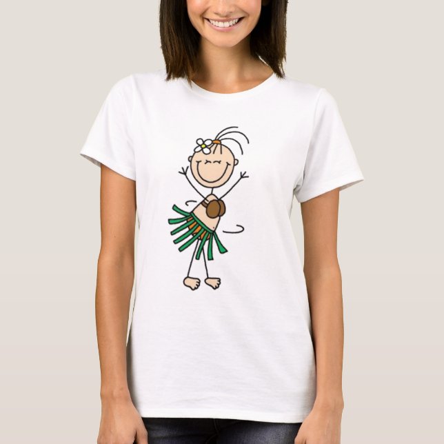 Hula Dancing Stick Figure T-Shirt (Front)