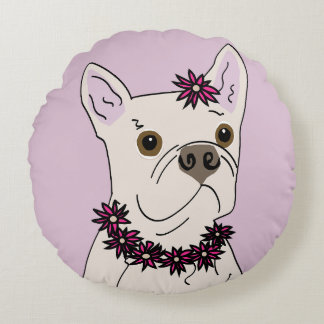 Hula dog round cushion