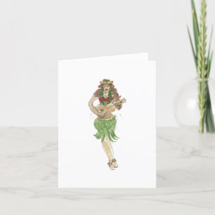 "Hula Girl" Greeting Card