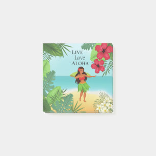 Hula Girl Live Love Aloha Post-it Notes