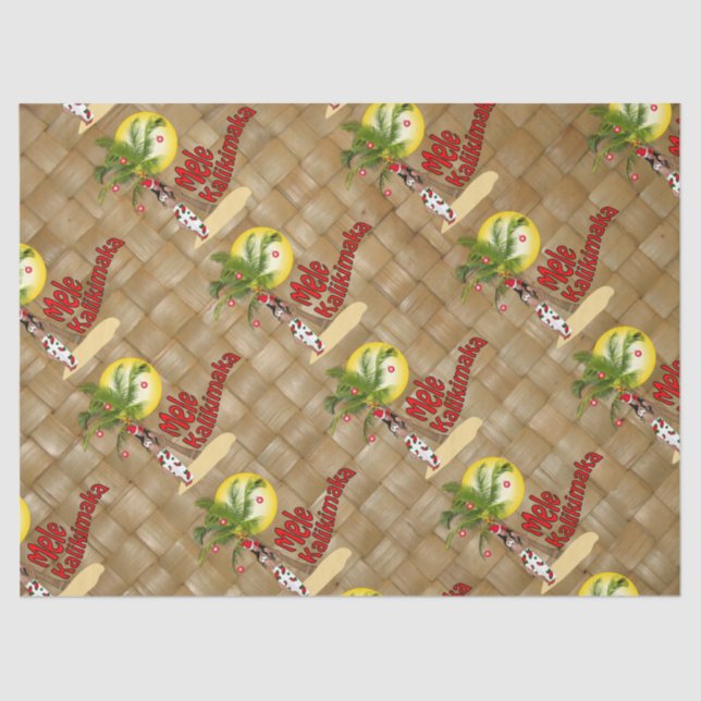 Hula Girl Mele Kalikimaka Christmas Tissue Paper Tissue Paper (Front)