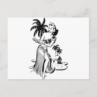 Hula Girl Postcard