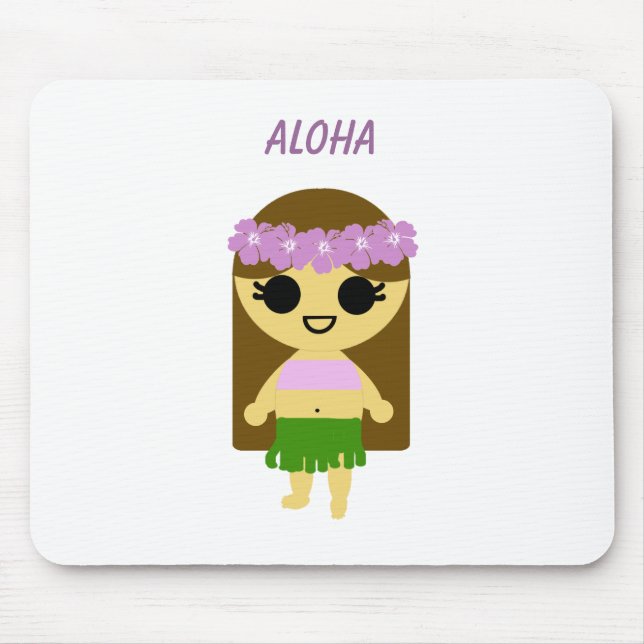 Hula Girl (PS graphic by 9-yr old Jessica) Mouse Mat (Front)