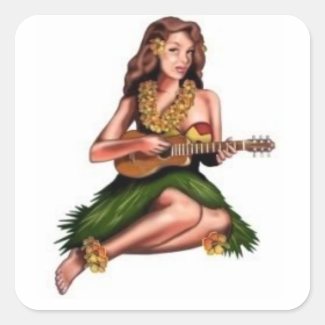 hula girl stickers (Front)