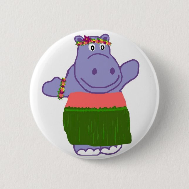 Hula Hippo button (Front)
