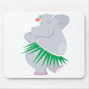 hula hippo mouse mat