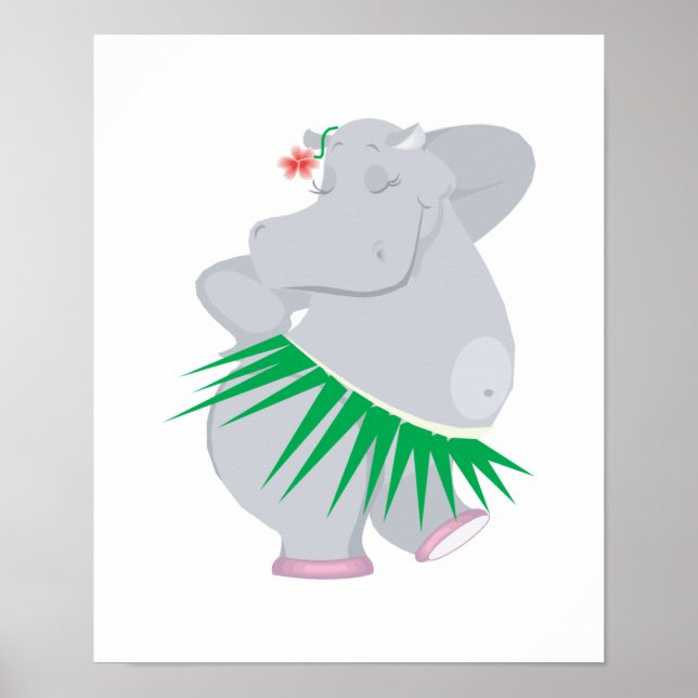 hula hippo poster (Front)