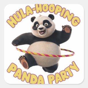 Hula hooling panda  party sticker