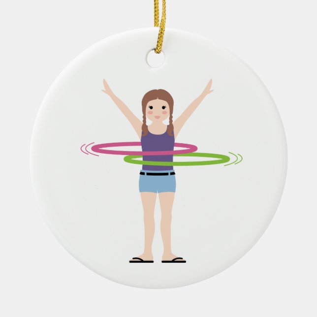 Hula Hoop Ceramic Tree Decoration (Front)