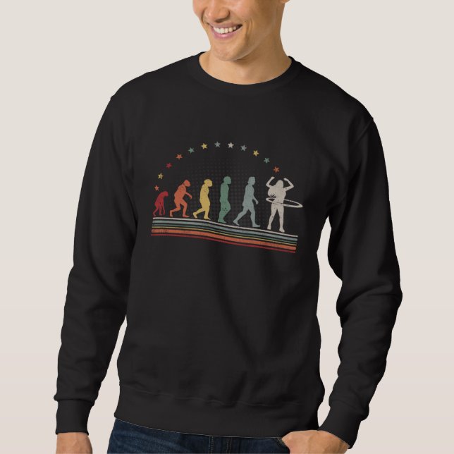 Hula Hoop Evolution Retro Fitness Hobby Hula Hoop Sweatshirt (Front)