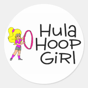 Hula Hoop Girl 2 Classic Round Sticker