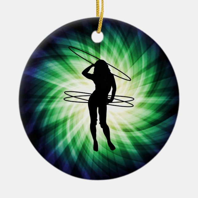 Hula Hoop Girl; Cool Ceramic Tree Decoration (Front)