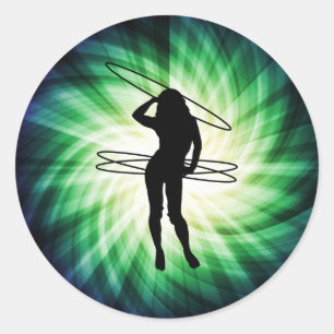 Hula Hoop Girl; Cool Classic Round Sticker