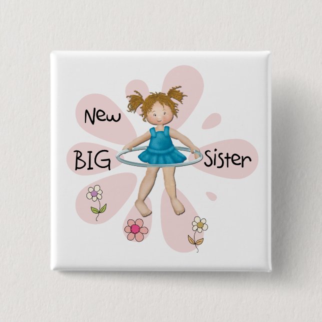 Hula Hoop New Big Sister 15 Cm Square Badge (Front)