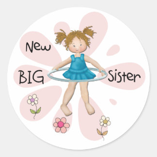 Hula Hoop New Big Sister Classic Round Sticker