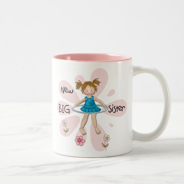 Hula Hoop New Big Sister Two-Tone Coffee Mug (Right)