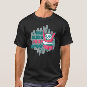 Hula Hoop Panda Eat Sleep Repeat Nap Sleeping Slee T-Shirt