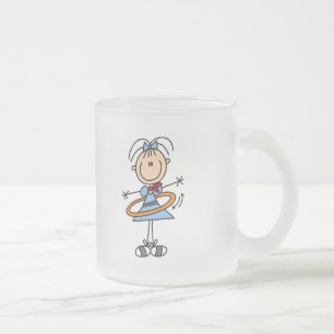 Hula Hoop Stick Figure T-shirts and Gifts Frosted Glass Coffee Mug