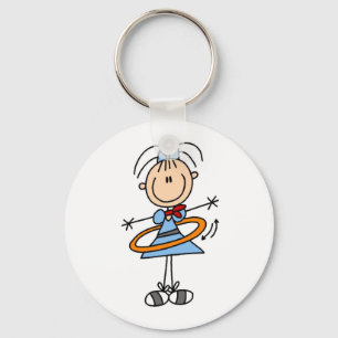 Hula Hoop Stick Figure T-shirts and Gifts Key Ring